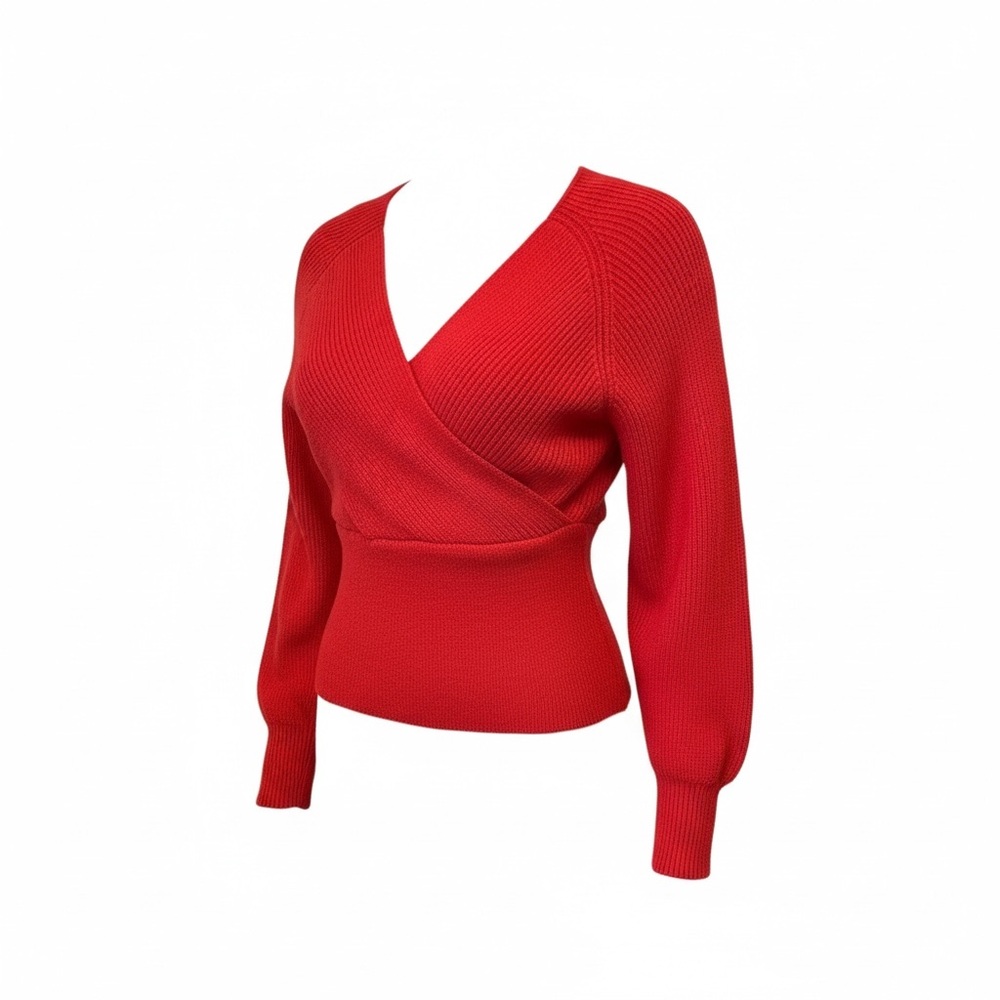 ❤️ Zenana Red V-Neck Fitted Sweater | Stretchy Under-Bust Detail | Cozy & Chic